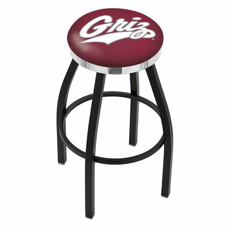 30 Blk Wrinkle Montana Swivel Bar Stool,Chrome Ring